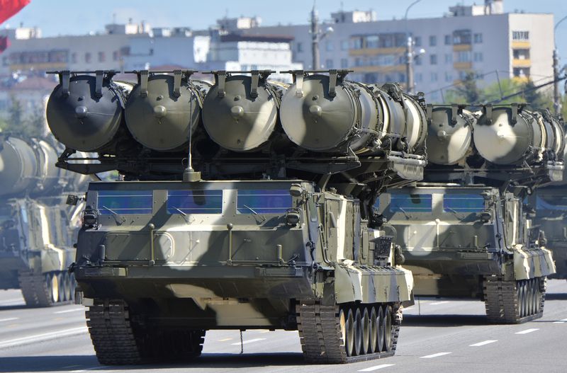 Russia parades some of its long-rade missiles during a parade in May 2015.