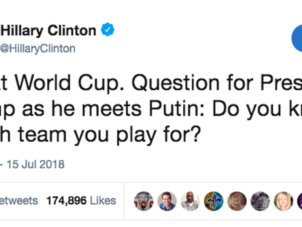 Hillary Clinton blasted Trump on Twitter before his meeting with Putin