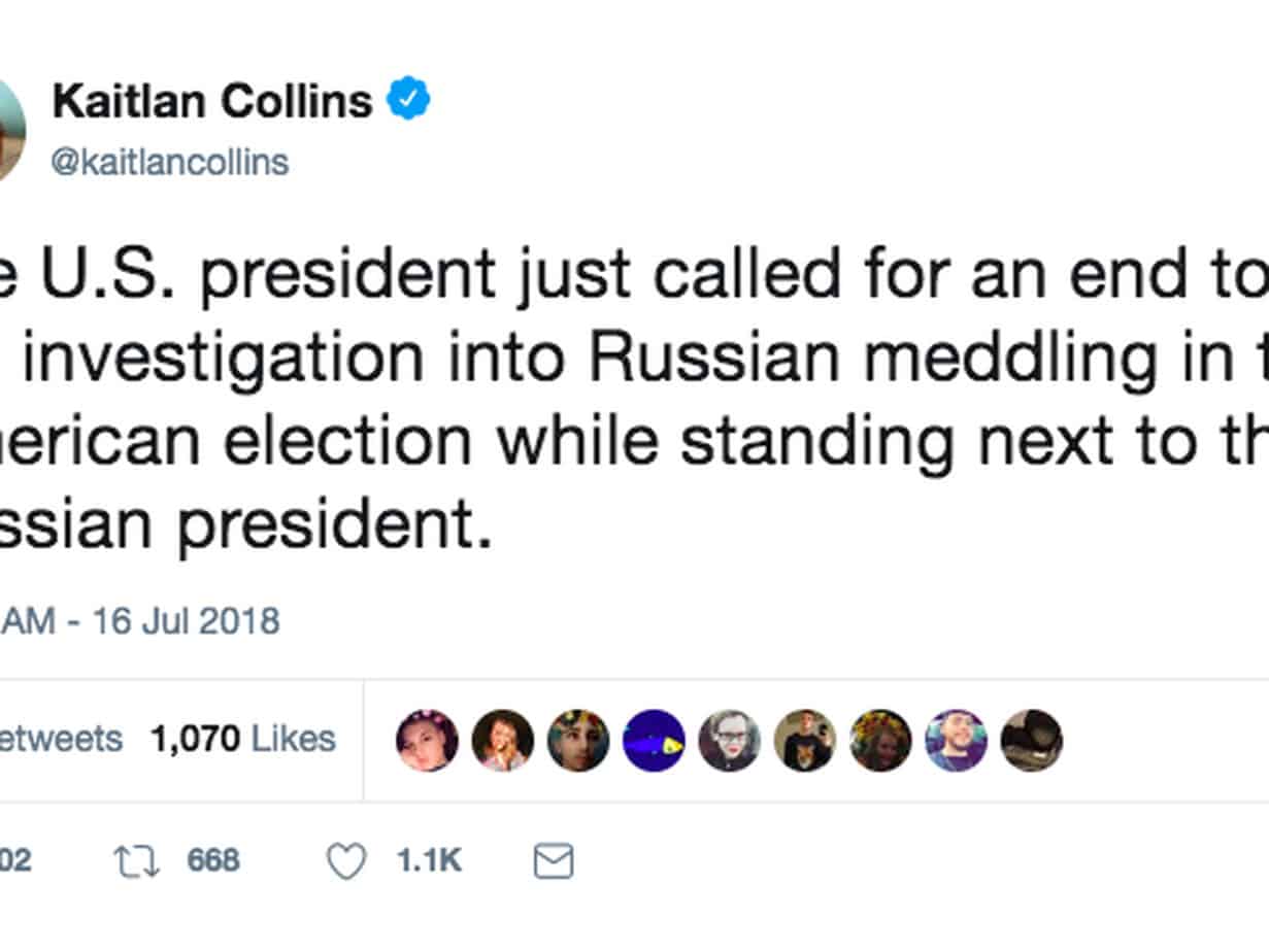 Trump’s horrible Putin press conference, in one tweet