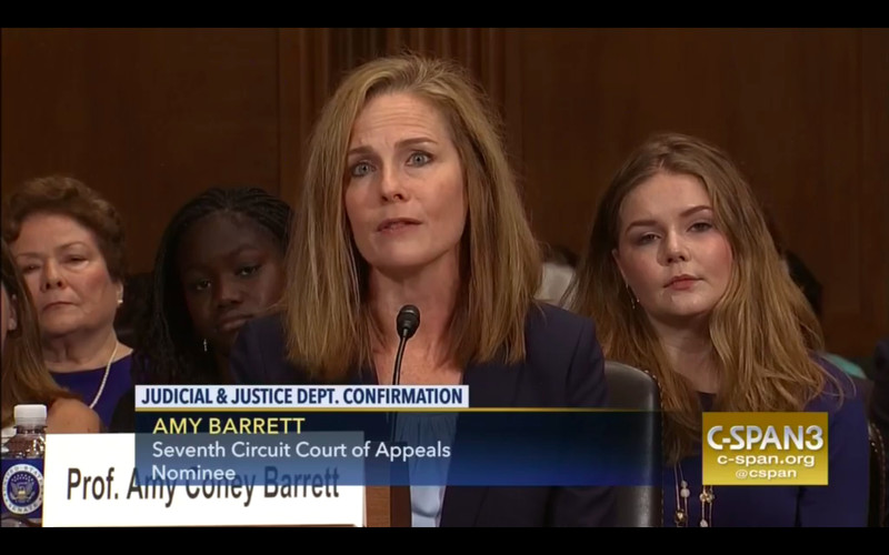 Coney Barrett’s confirmation hearing on C-SPAN.