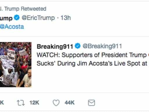 Trump approvingly tweets video of his rally crowd harassing a journalist