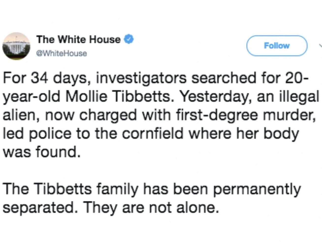 Mollie Tibbetts’s family doesn’t want her death politicized. Trump is doing it anyway.