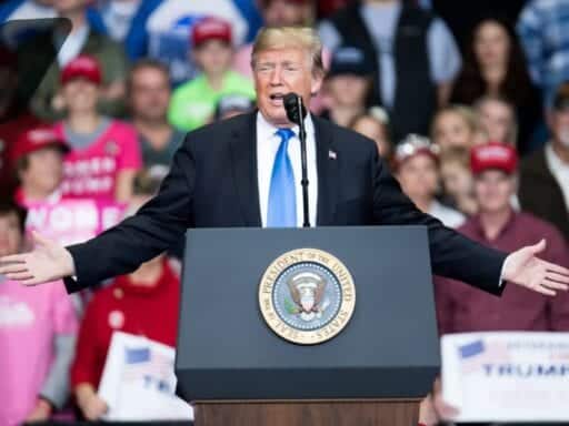 Trump decries “political violence” at rally, then attacks the media and Democrats