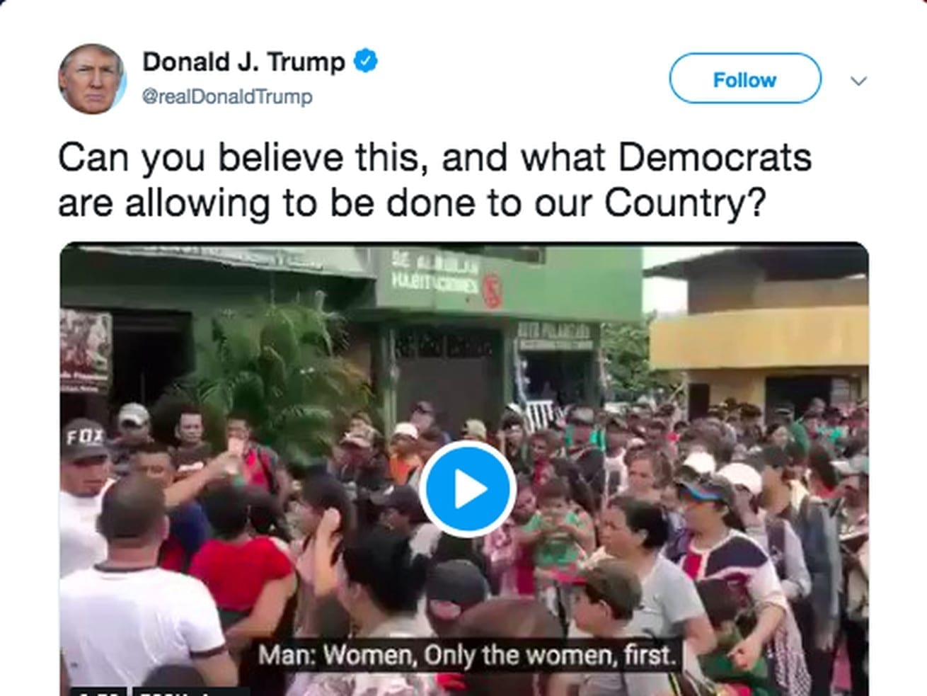 Trump just tweeted out a cryptic video of people getting money in Spanish