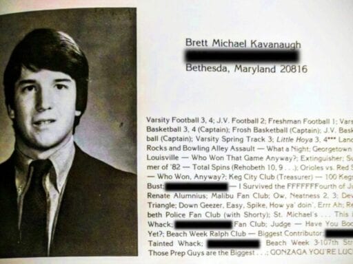 Kavanaugh’s high school yearbook entry, annotated