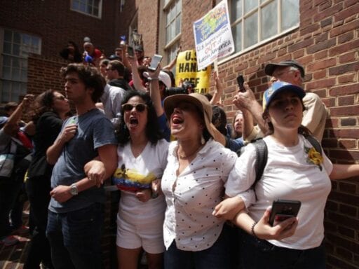 Protesters clash outside of Venezuela’s DC embassy over Guaidó-Maduro standoff
