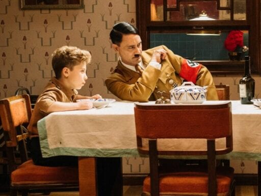 Jojo Rabbit, a coming-of-age story about a boy and his best friend Hitler, is both hilarious and grim