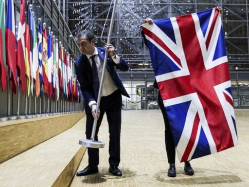 Watch as EU officials solemnly take down the UK flag