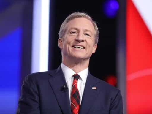 Who is Tom Steyer without his red plaid tie?
