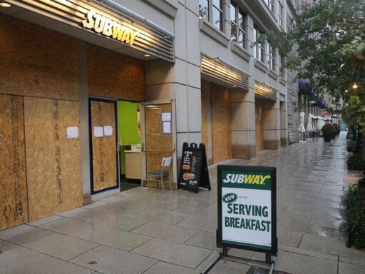 Boarded-up stores are another sign of election anxiety 